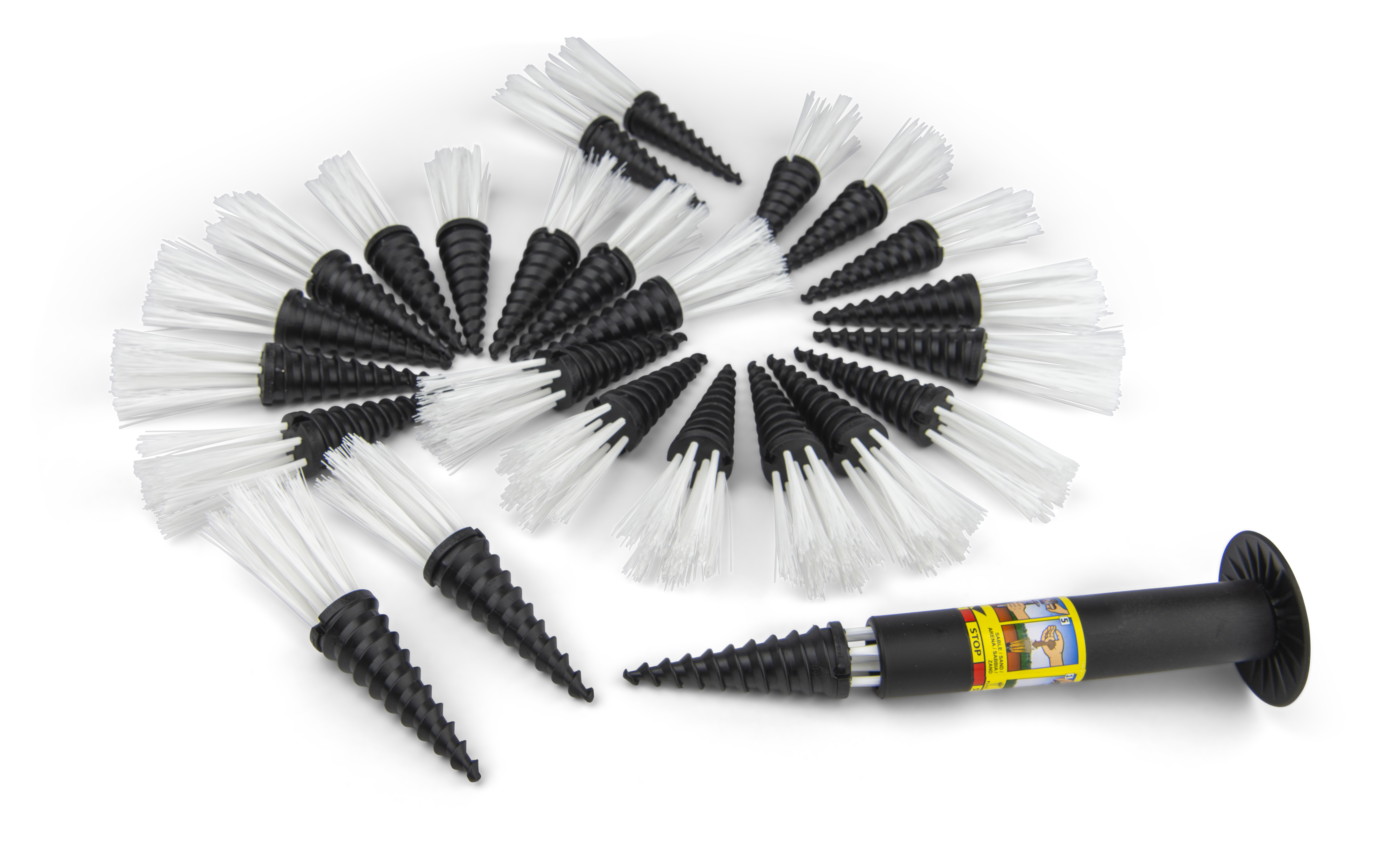 Plifix Weiße Markierhilfen - 25 Stück mit Eintreiber